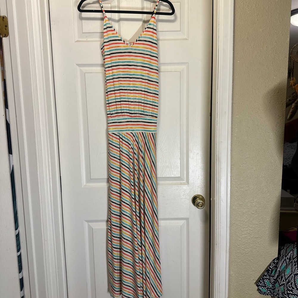 Veronica M Colorful Striped Maxi Dress